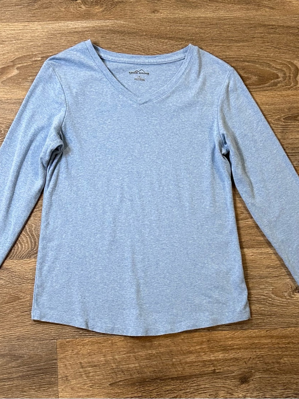 Eddie Bauer Light Blue V-Neck Long Sleeve Tee